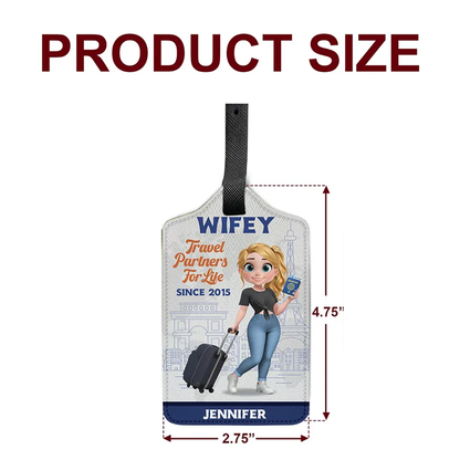 Custom Leather Luggage Tag, Travel Partners For Life With Suitcases, Creative Gift for Partner