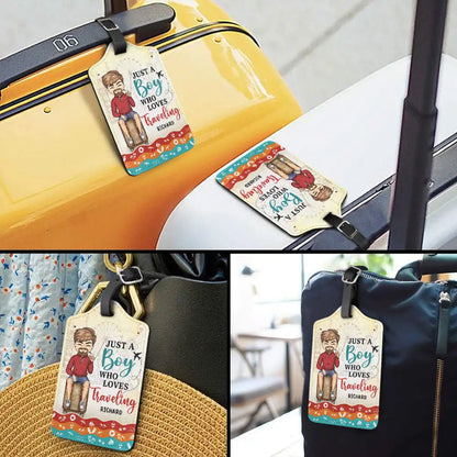 Personalized Leather Luggage Tag And So The Adventure Begins Cute Traveler Girl Design Unique Travel Gift Easy to Spot
