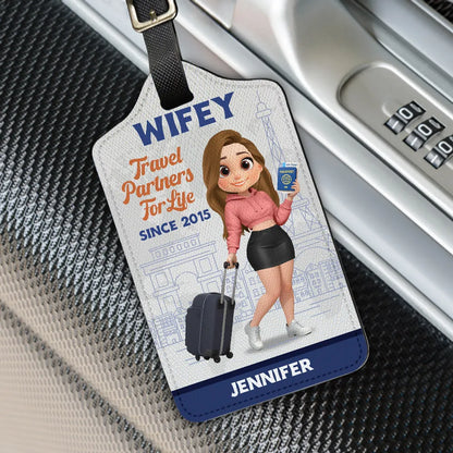 Custom Leather Luggage Tag, Travel Partners For Life With Suitcases, Creative Gift for Partner