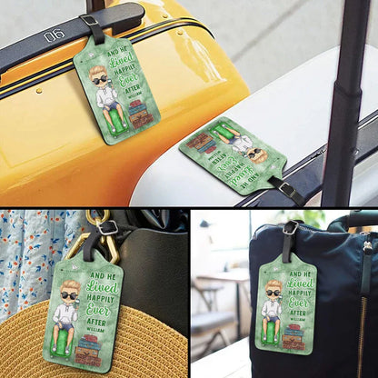 Personalized Leather Luggage Tag, It's On My List Quote with Suitcases, Creative Gift for Vacation Lovers