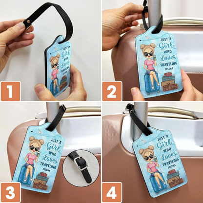 Personalized Leather Luggage Tag, It's On My List Quote with Suitcases, Creative Gift for Vacation Lovers